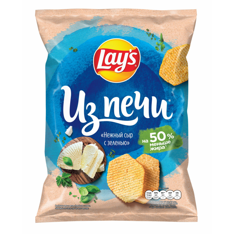 Чипсы Lays из печи нежный сыр с зеленью, 85г - фото 1