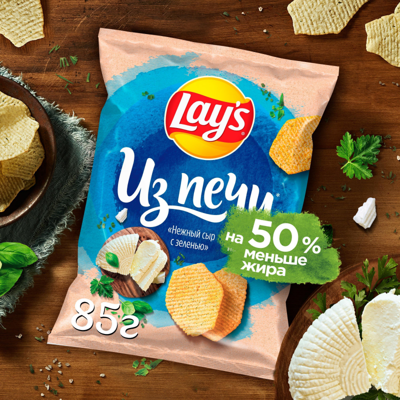 Чипсы Lays из печи нежный сыр с зеленью, 85г - фото 4