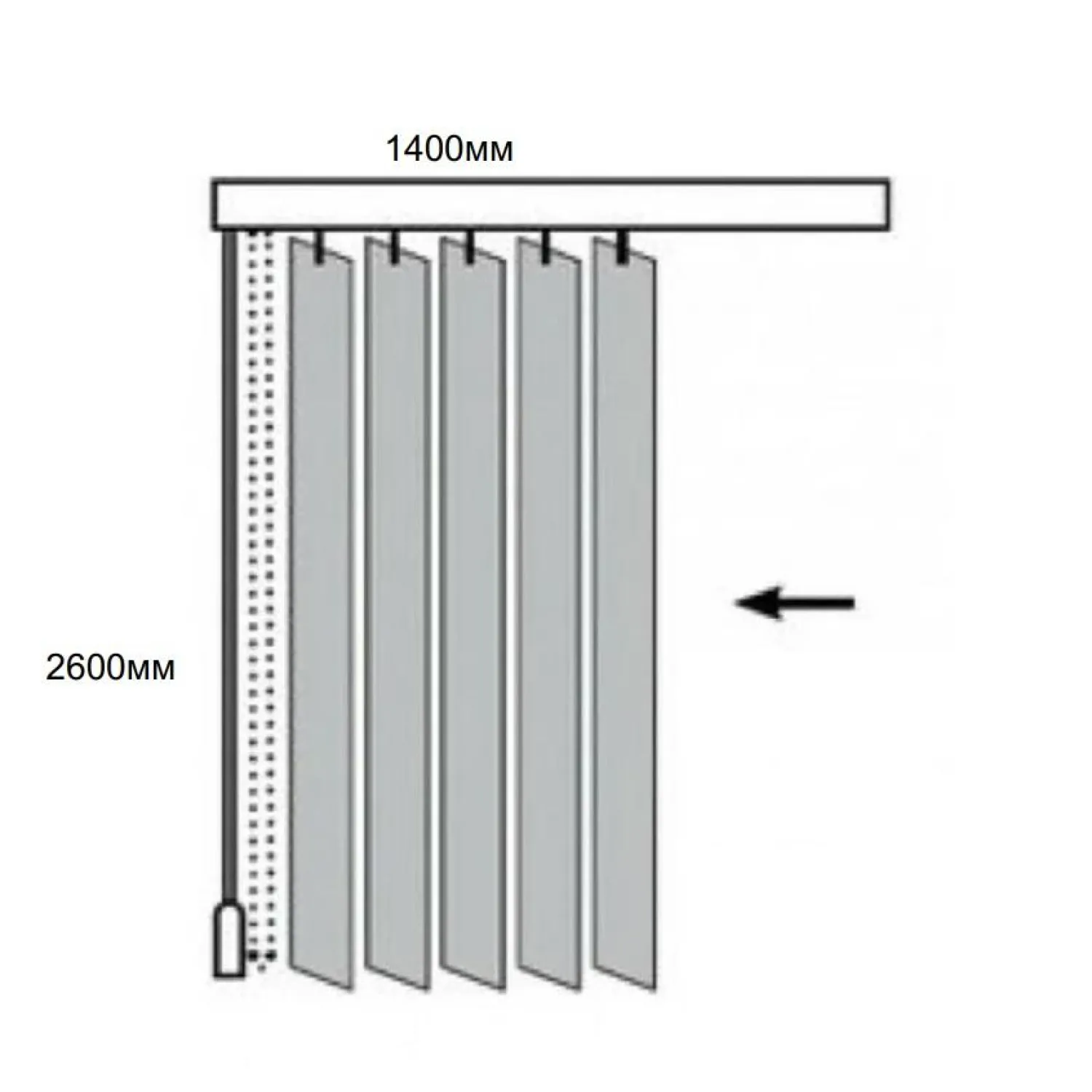 Жалюзи VD_0MX Вертикальные тканевые  ЛАЙН 140x260 светло-бежевый - фото 2