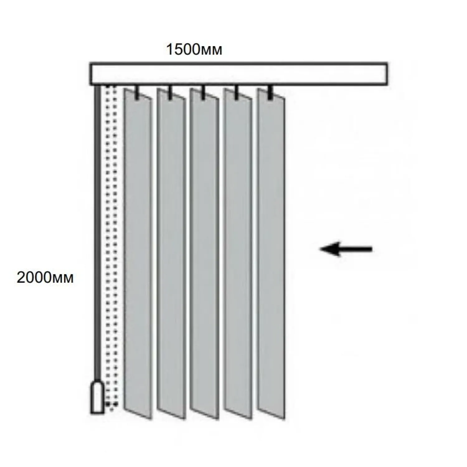 Жалюзи VD_0MX Вертикальные тканевые  ЛАЙН 150x200 белый - фото 2