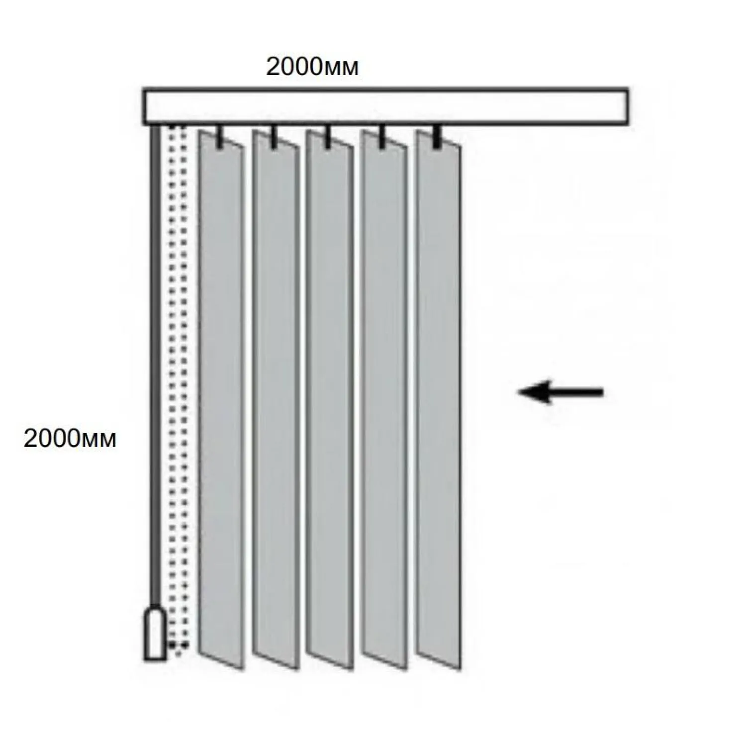 Жалюзи VD_0MX Вертикальные тканевые  СКРИН 200x200 бежевый - фото 2