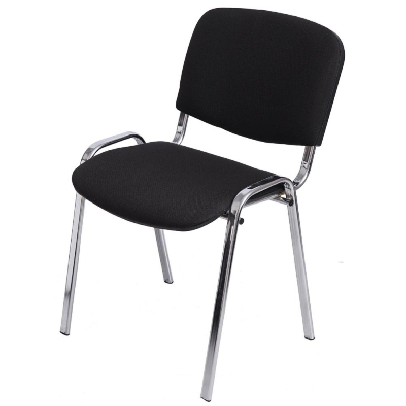 Стул FA_EChair Rio (ИЗО) хром, ткань чёрная С-11/ТК-1 - фото 1