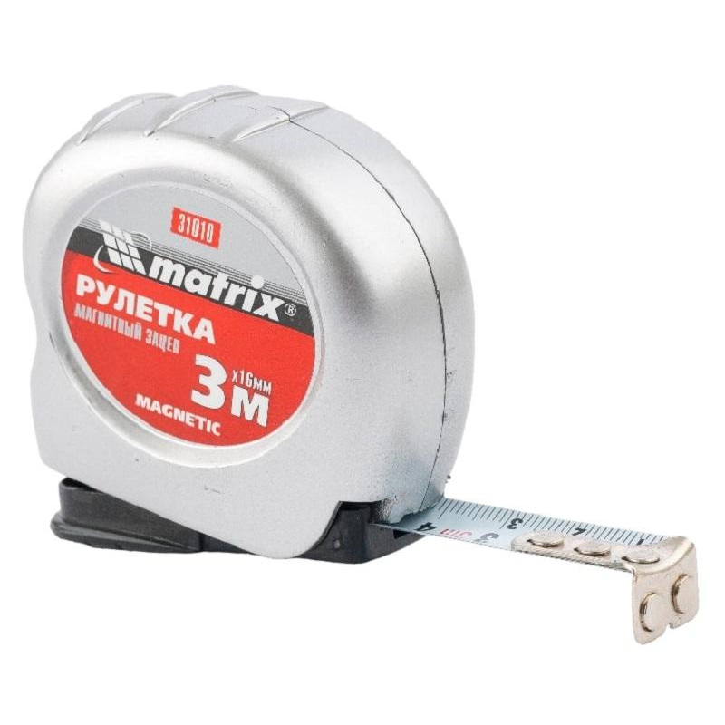Рулетка Magnetic, 3 м х 16 мм, магнитный зацеп Matrix 31010 - фото 1