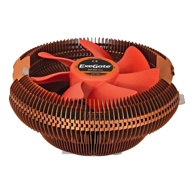 Кулер ExeGate EE90-Cu, Al+Copper, all sockets, 80W,3pin, 90мм (EX286151RUS) - фото 1