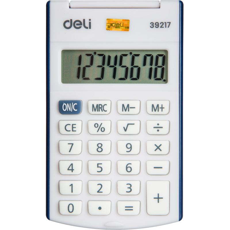 Калькулятор карманный Deli E39217, 8-р, батар., 102x61мм, синий - фото 1