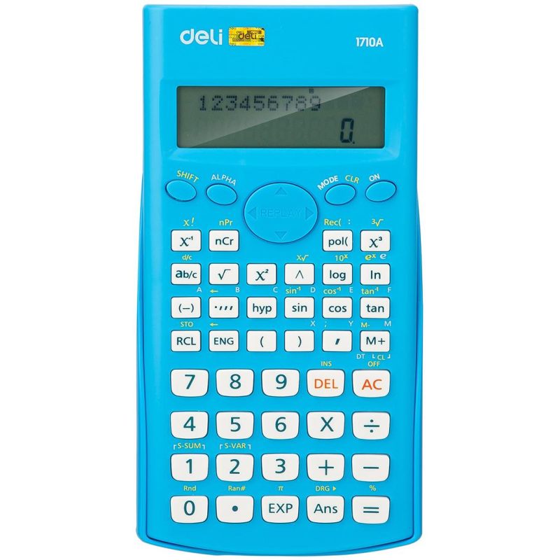 Калькулятор научный (ЕГЭ) Deli E1710A,10-р,2 стр,240 ф.,бат.,162х84мм,син - фото 1