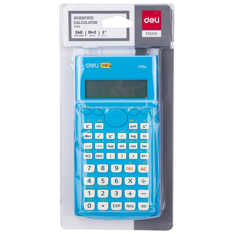 Калькулятор научный (ЕГЭ) Deli E1710A,10-р,2 стр,240 ф.,бат.,162х84мм,син - фото 8