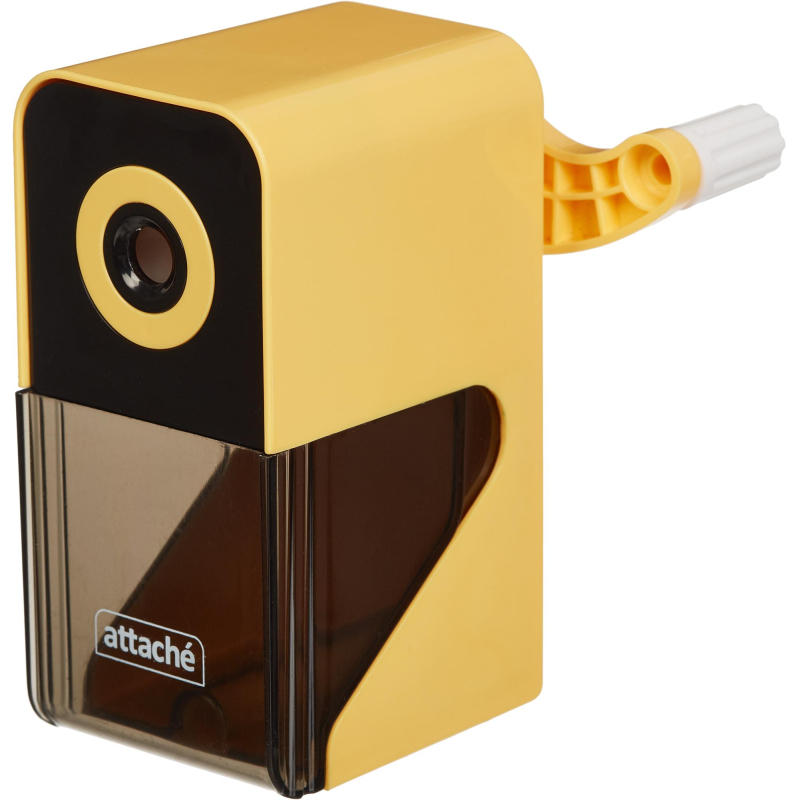 Точилка механическая Attache Bright Colours,авто-фиксация карандаша,желтый - фото 1