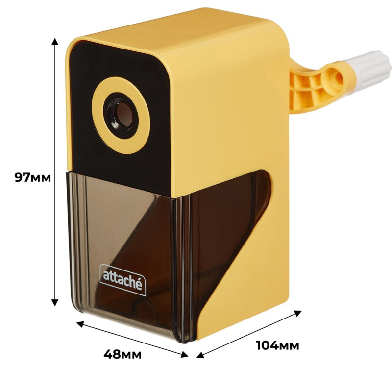 Точилка механическая Attache Bright Colours,авто-фиксация карандаша,желтый - фото 9