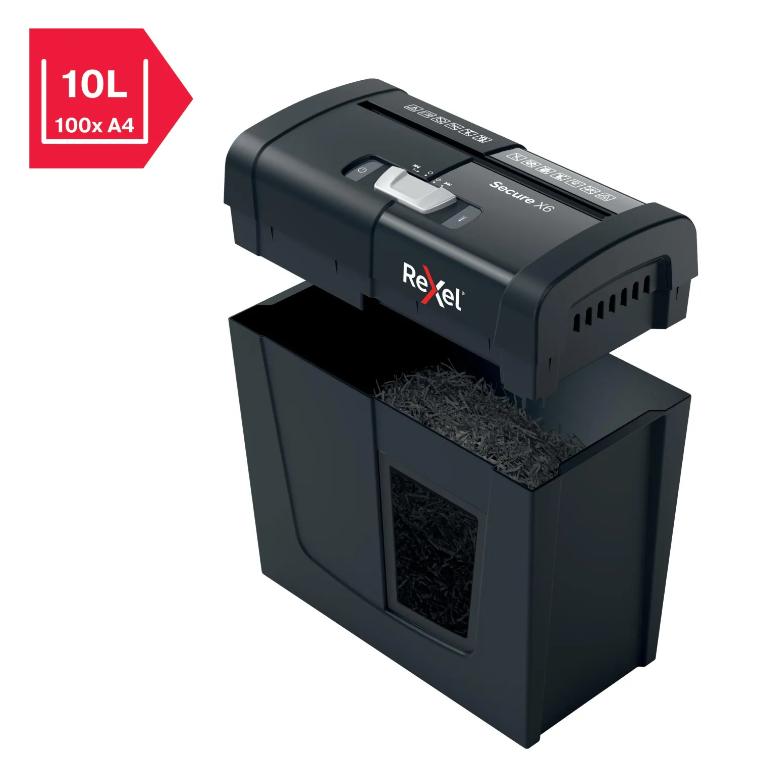 Шредер (уничтожитель) Rexel Secure X6 4ур.секр.,6лист,10л - фото 7