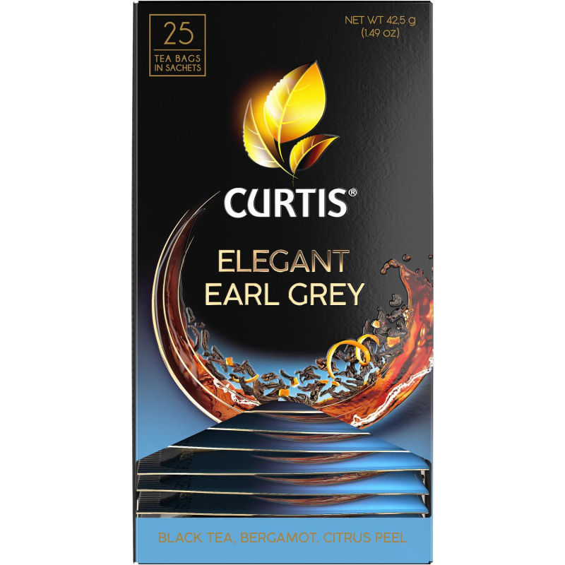 Чай Curtis Elegant Earl Grey черный, аромат, мелкий лист, 25 сашет - фото 4
