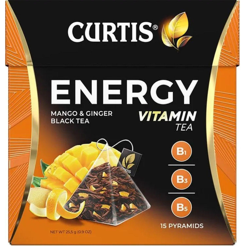 Чай Curtis Energy черный, аромат, средний лист, 15 пирамидок - фото 1