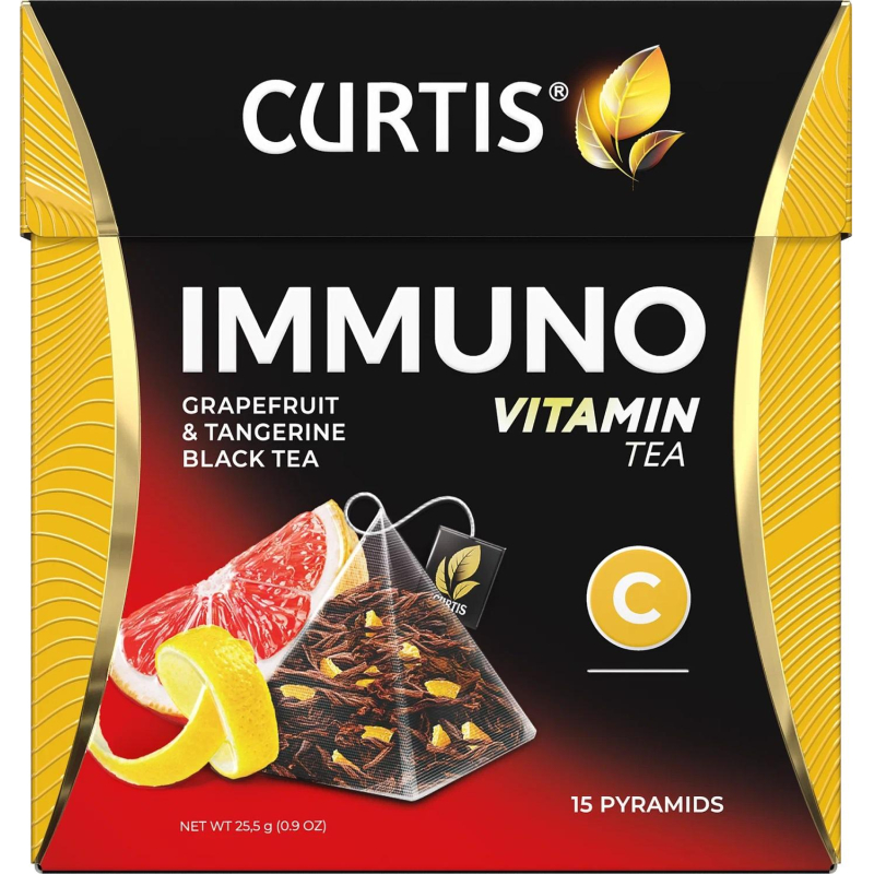 Чай Curtis Immuno черный, аромат, средний лист, 15 пирамидок - фото 1