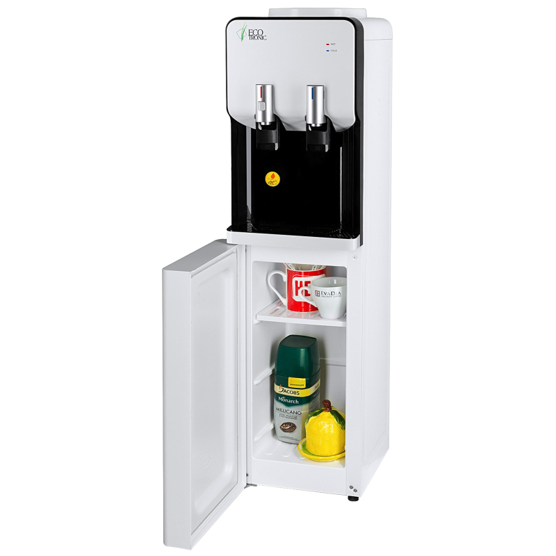 Кулер напольный ECOTRONIC M40-LCE white-black со шкафчиком - фото 4