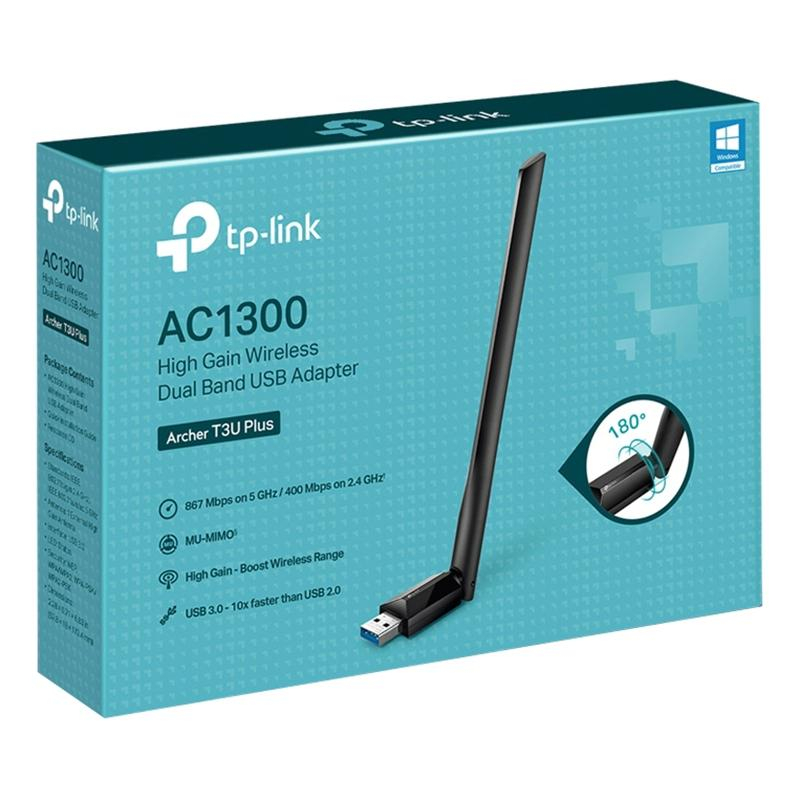 Сетевой адаптер TP-Link Archer T3U Plus,AC1300 двухдиапазонный,Wi-Fi,USB3.0 - фото 2