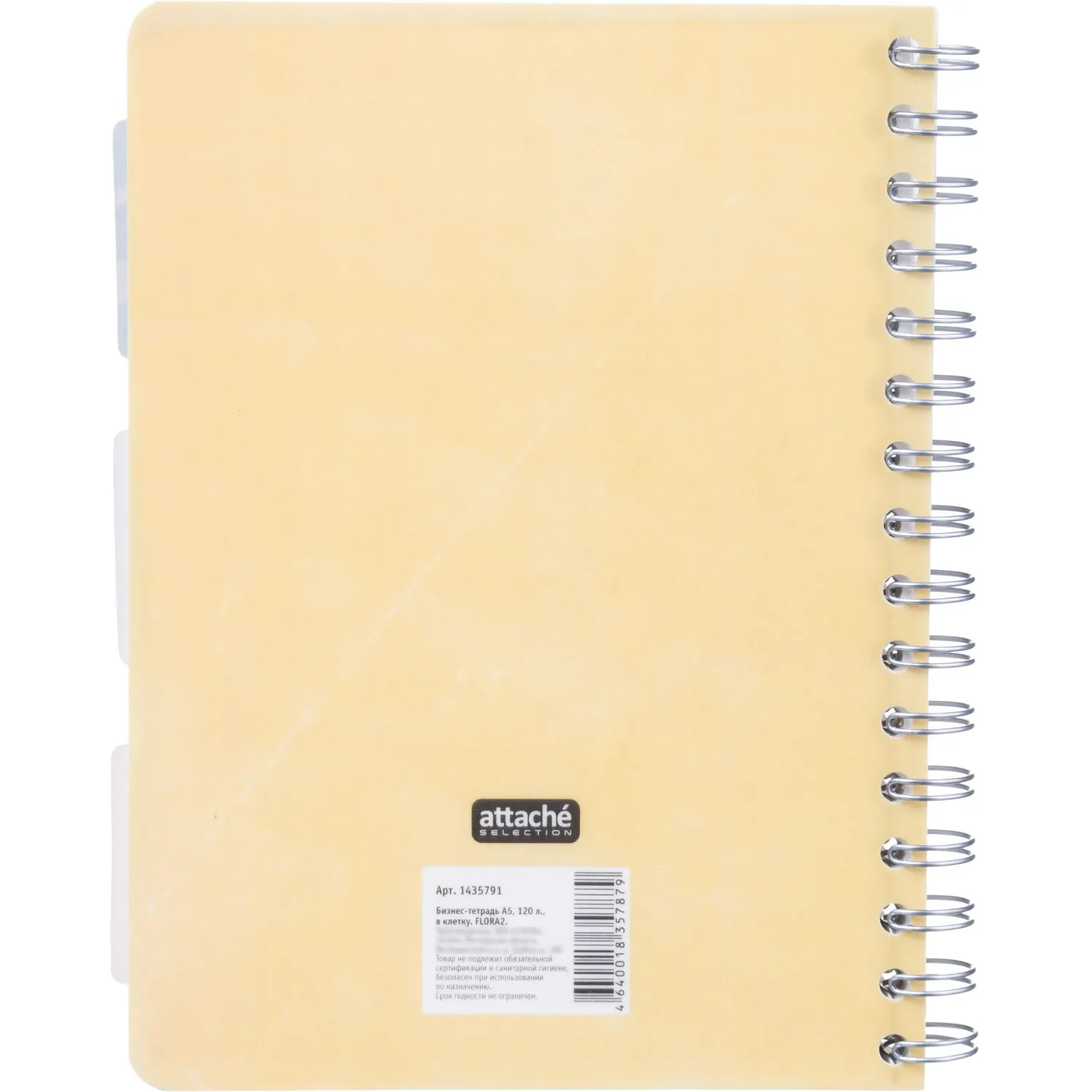 Бизнес-тетрадь 120л,клетка,А5 Flora 2,пласт.обл,серебр.спир,3раздел,линейка - фото 13