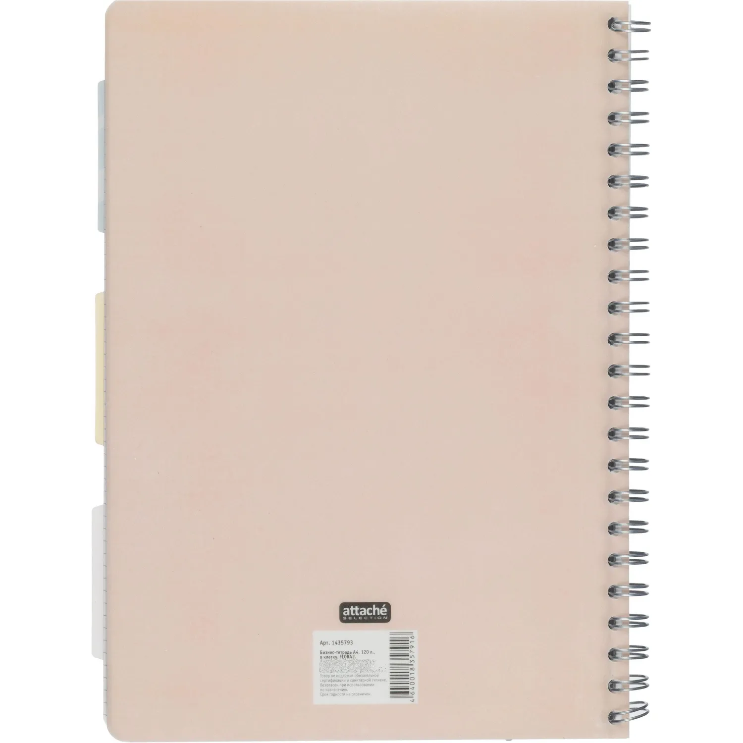Бизнес-тетрадь 120л,клетка,А4 Flora 2,пласт.обл,серебр.спир,3раздел,линейка - фото 12