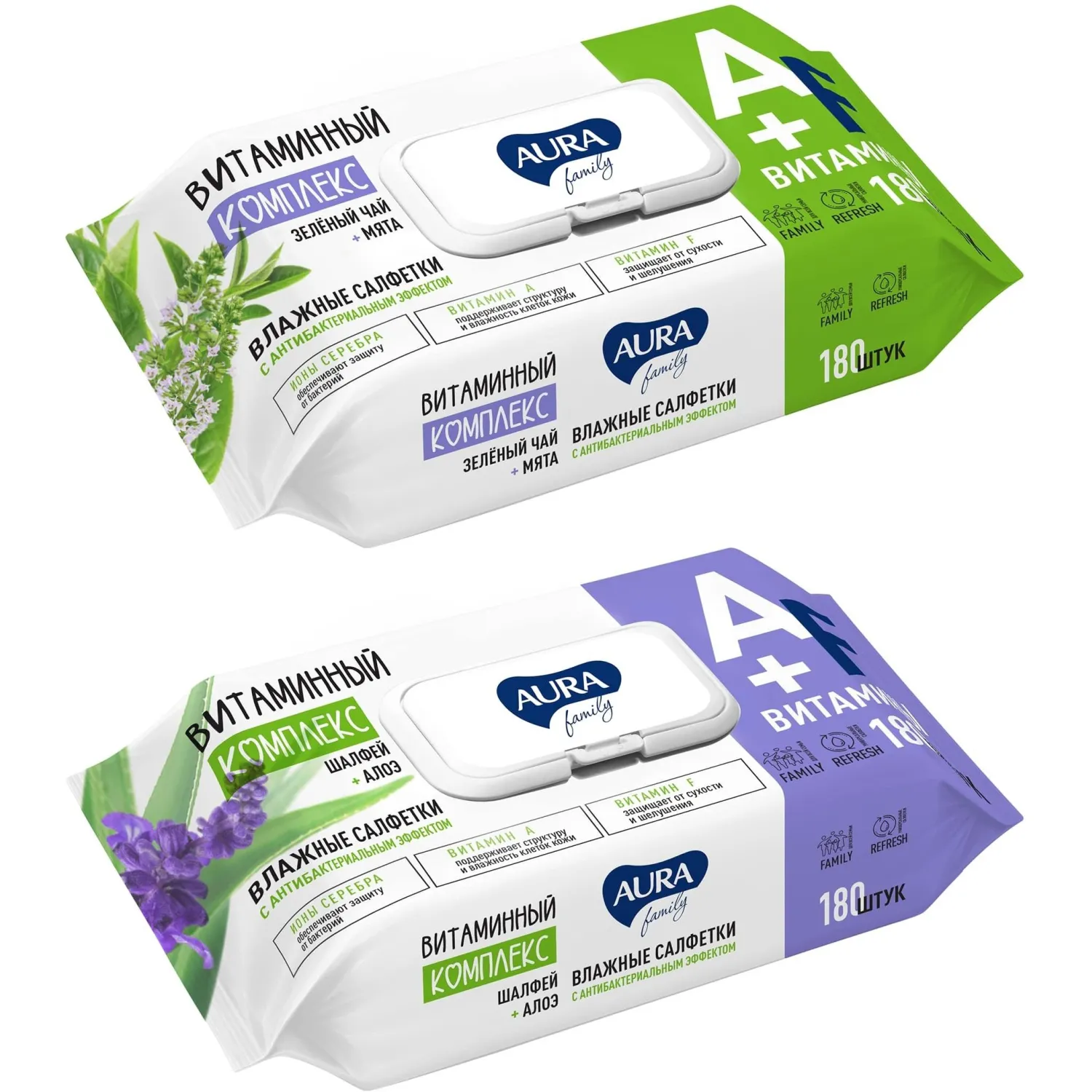 Салфетки влажные AURA FAMILY с антибактериальным эффектом с крышкой 180шт Салфетки влажные AURA FAMILY с антибактериальным эффектом с крышкой 180шт - фото 10
