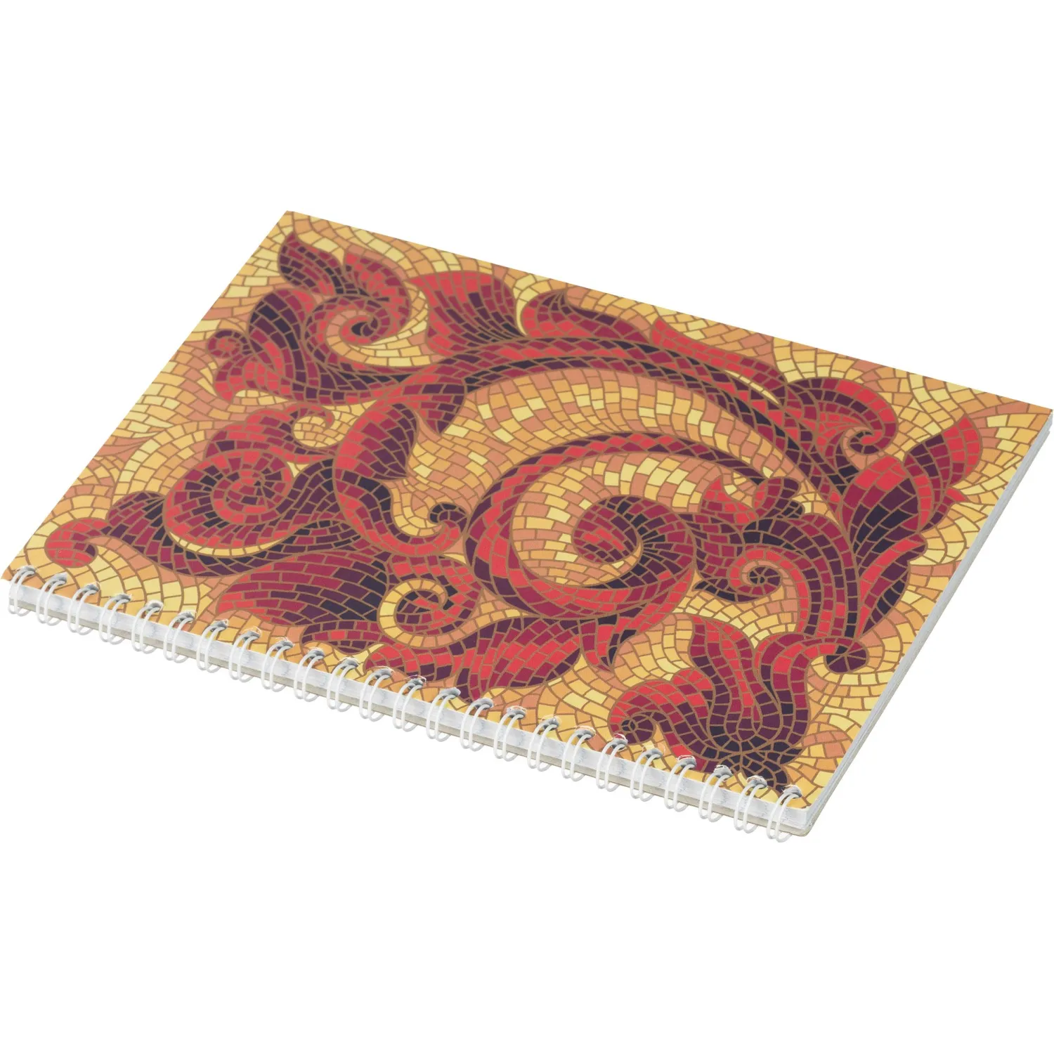 Бизнес-тетрадь Мозаика красная обложка УФ лак, спираль, А5, 80л, клетка - фото 4