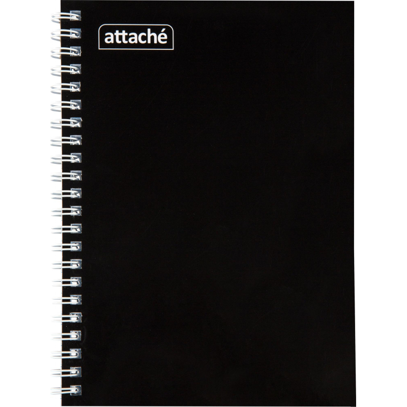 Бизнес-тетрадь А5 80л  ATTACHE, спираль, черный, блок 60г, обложка 215г - фото 1