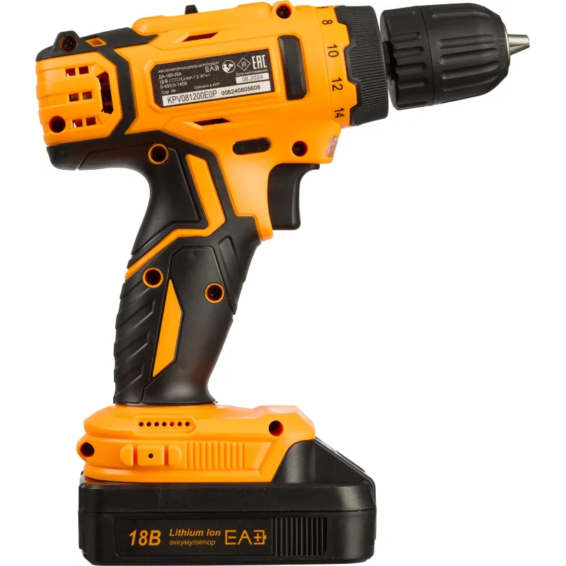 Дрель-шуруповерт аккумуляторная ВИХРЬ ДА-18Л-2КА 1,5 А/ч (72/14/25) - фото 2