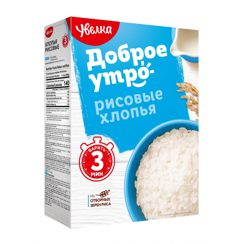 Хлопья Увелка рисовые, 400г - фото 1