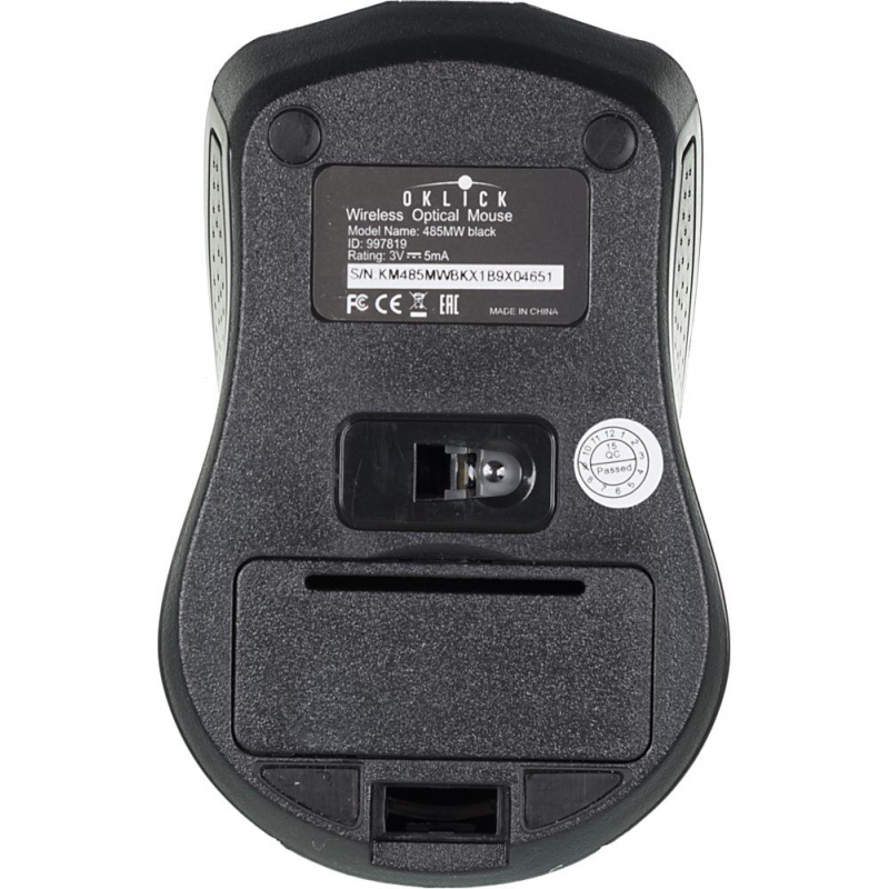 Мышь компьютерная Oklick 485MW черный оптич WLS USB/1600dpi/3but - фото 6
