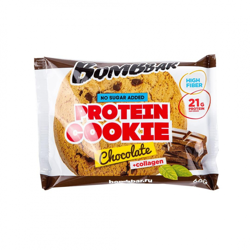 Печенье Bombbar протеиновое с коллагеном Шоколад, 60г - фото 2