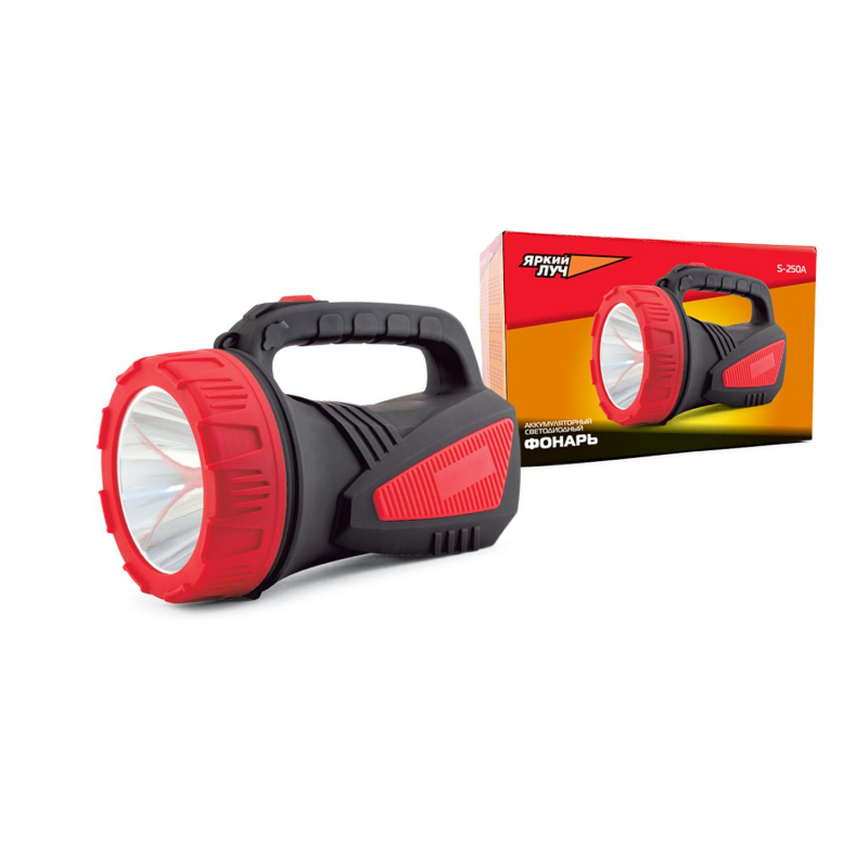 Фонарь ручной ЯРКИЙ ЛУЧ S-250A LED 5W 2 реж 100/250лм акк.220В ЗУ - фото 4