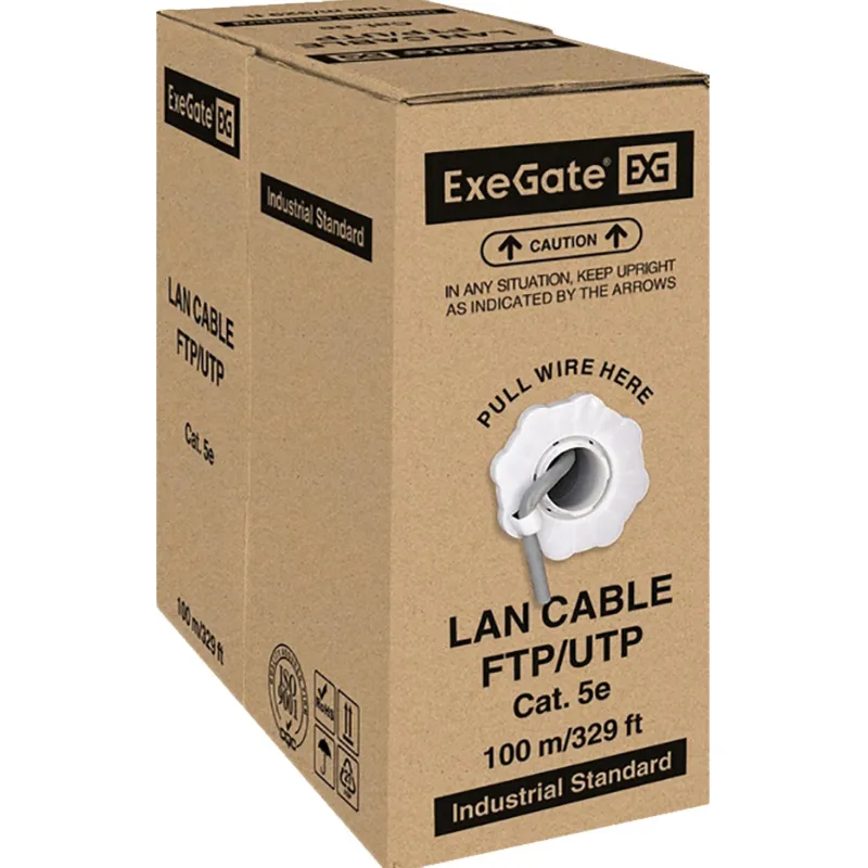 Кабель ExeGate Special UTP4-C5e-CCA-S26-IN-PVC-GY-100 UTP 5e <EX281818RUS - фото 2