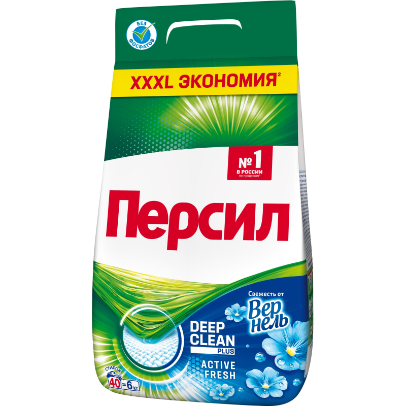 Порошок стиральный Персил Свежесть от Вернель для белого белья 6кг (40СТ) - фото 1