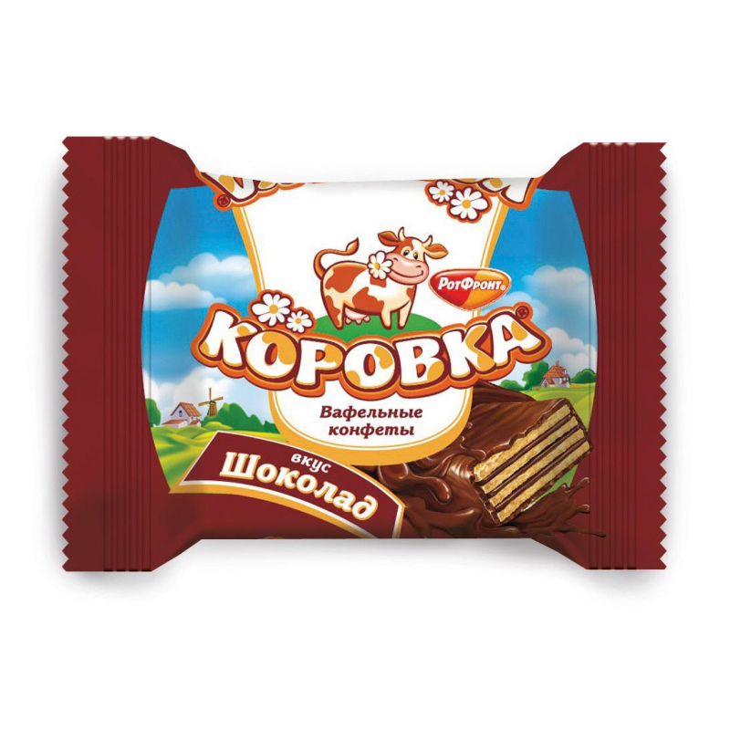 Конфеты шоколадные вафельные Коровка вкус шоколад, 2 кг - фото 1