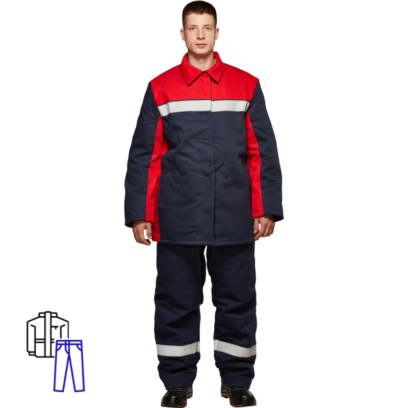 Костюм сварщика утепленный 100% х/б 450г/м2(модель КС04ОТ) (р.60-62)170-176 - фото 1