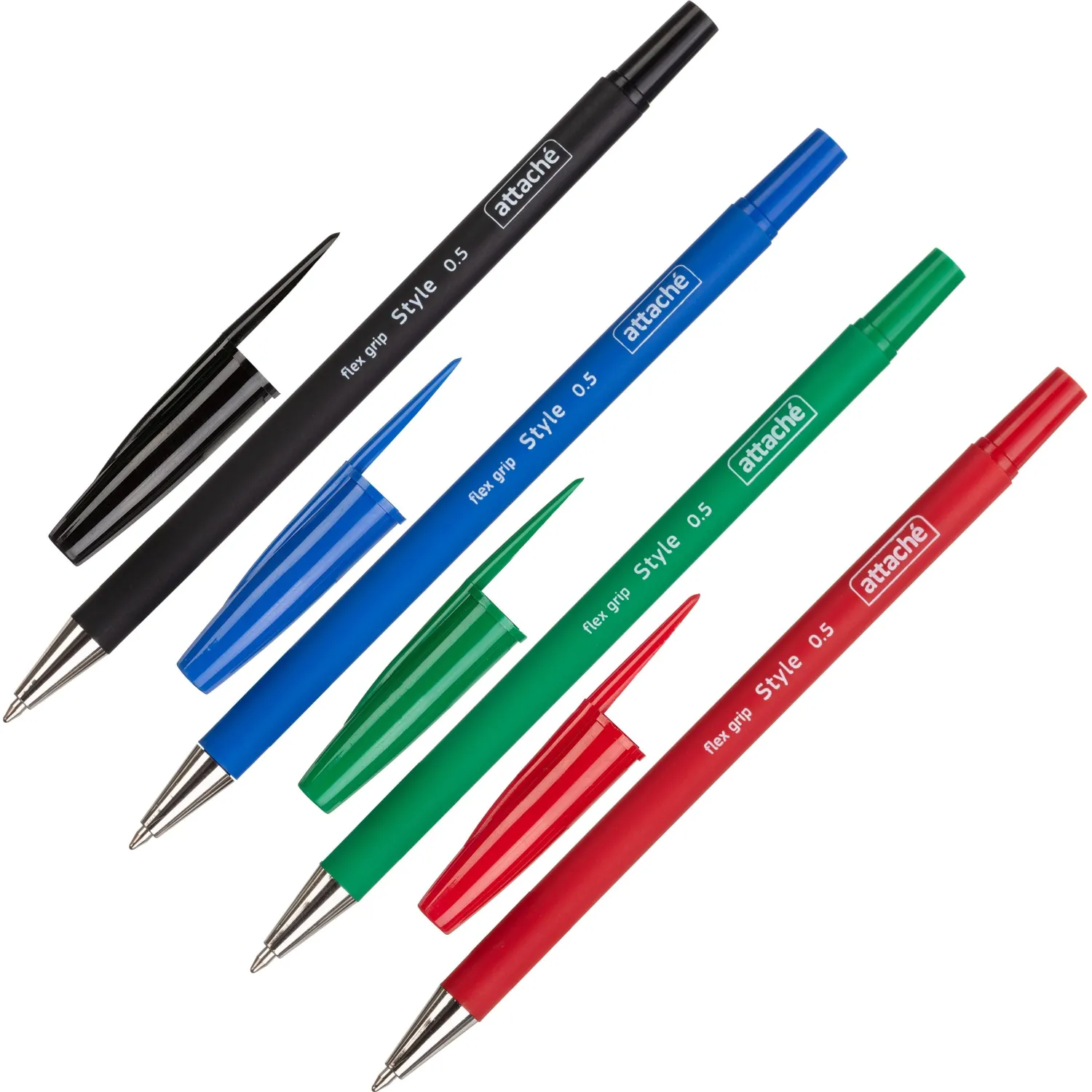 Набор шариковых ручек неавт. Attache Style 4цв/наб 0,5мм прорезин.корп - фото 2