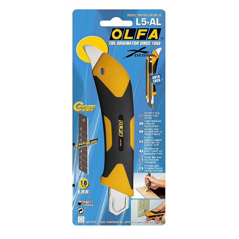 Нож OLFA X-design,двухкомп.корпус,метал.направ.,18мм,фикс.AUTOLOCK OL-L5-AL - фото 6