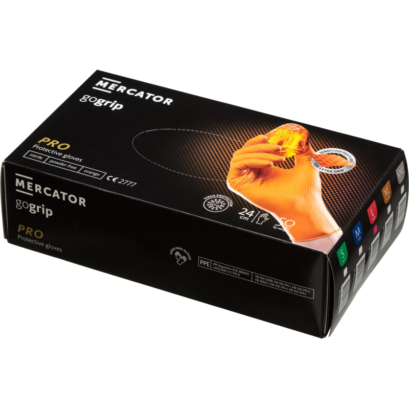 Перчатки одноразовые нитрил GOGRIP ORANGE цв.оранжевый (25пар/уп) рXL,ПС - фото 4