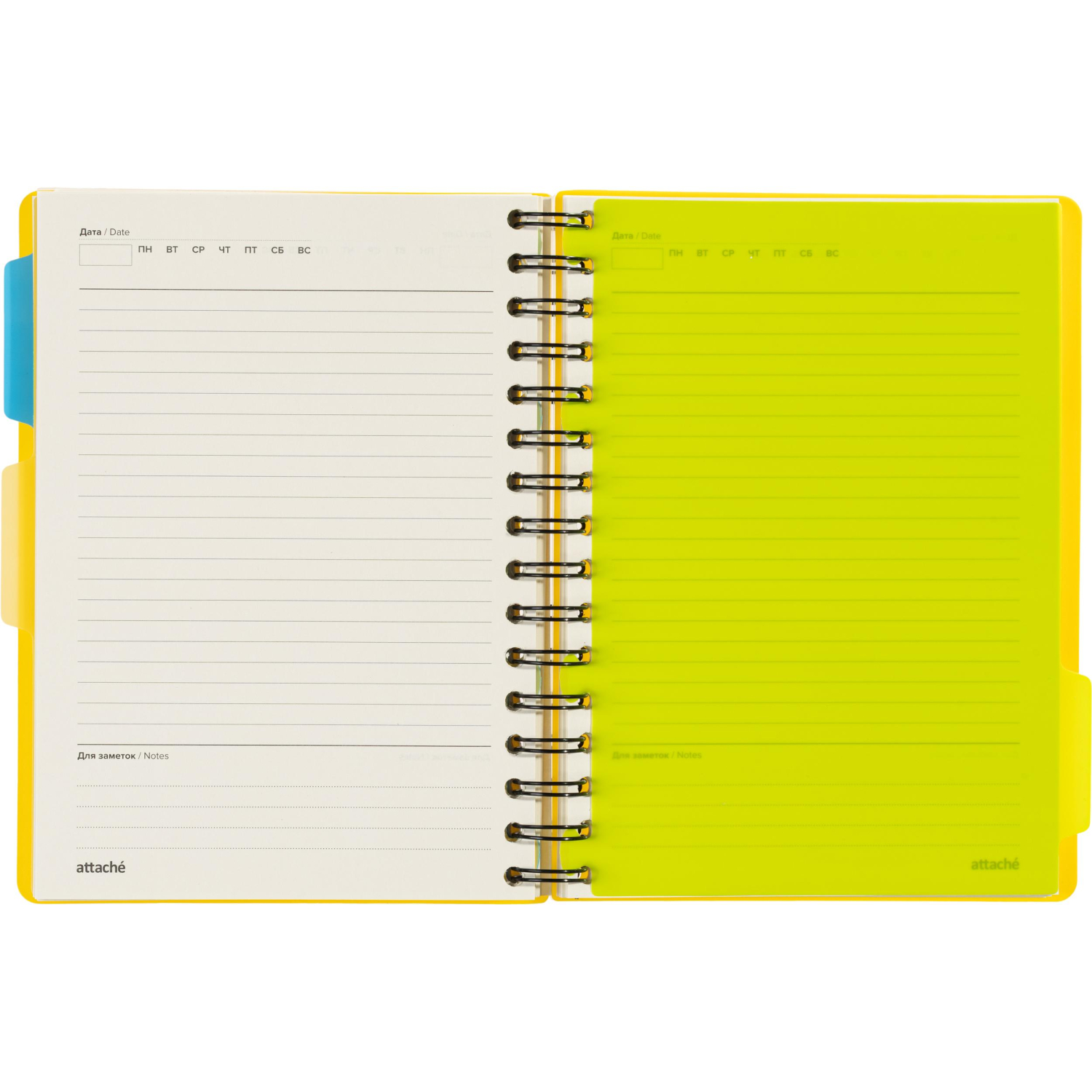 Ежедневник недатированный Bright Colours на спирали, А5, 272 стр., ЖЕЛТЫЙ - фото 18