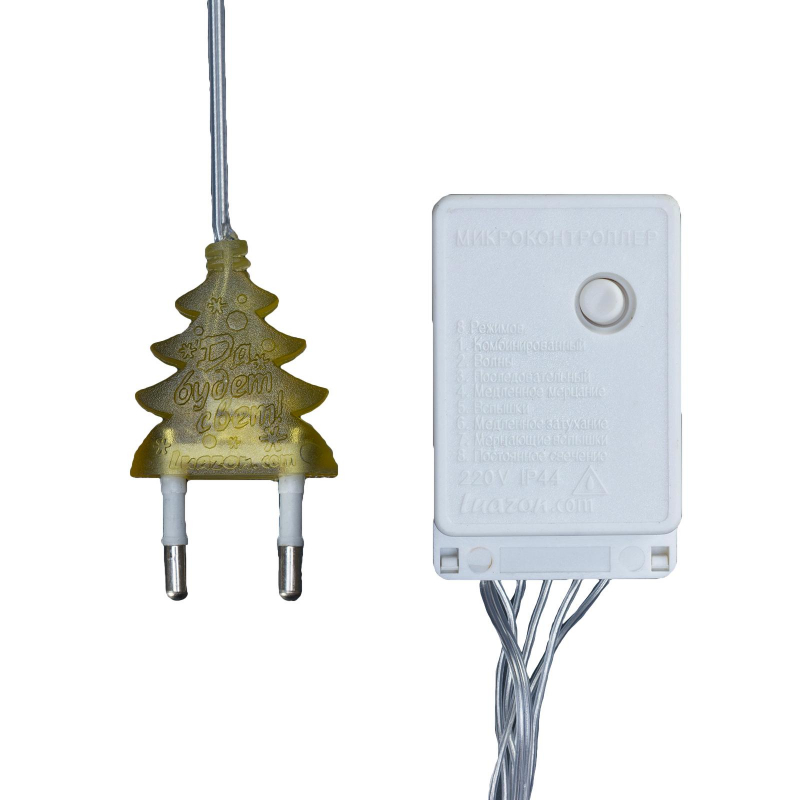 Гирлянда светодиодная Бахрома 1.8 х 0.5 м , IP20, 48 LED,желт,8реж, 3556833 - фото 4