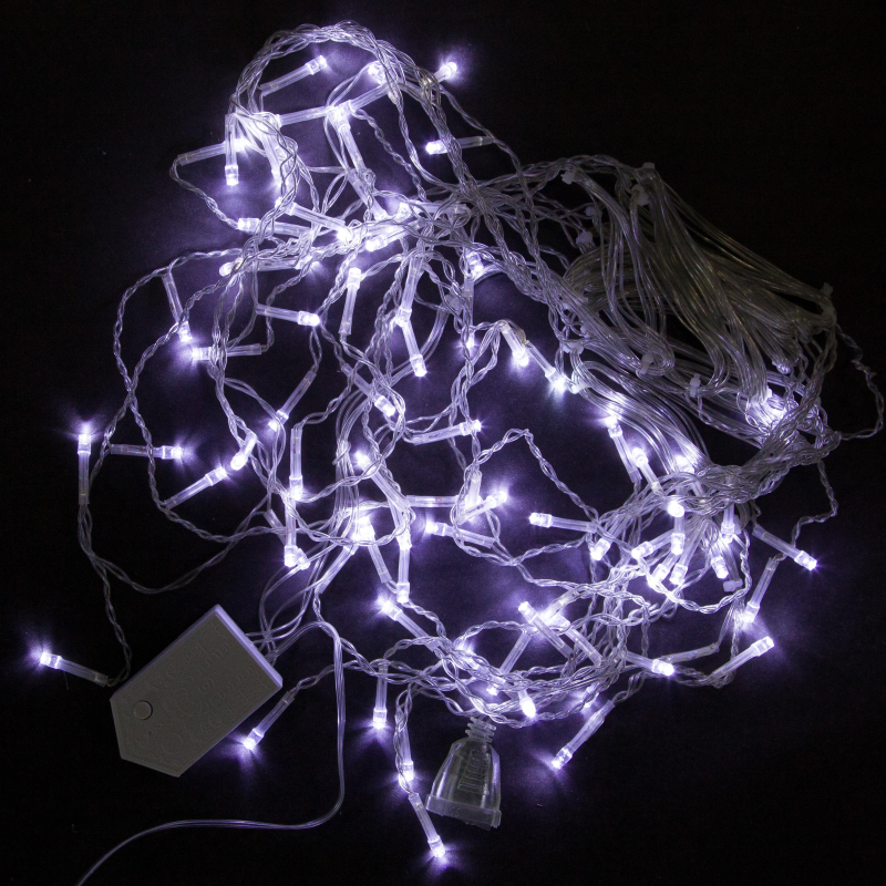 Гирлянда светодиодная Бахрома 3 х 0.5 м , IP20,80 LED, бел, 8 реж, 3556845 - фото 1