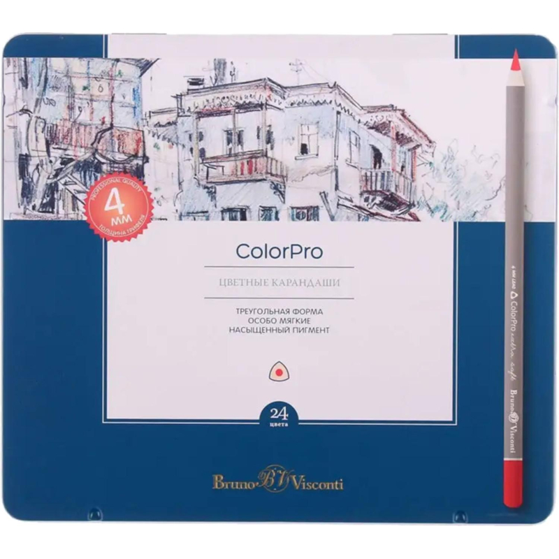 Карандаши цветные для скетч SKETCH&amp;ART 24 цв в мет коробке 30-0042 - фото 7