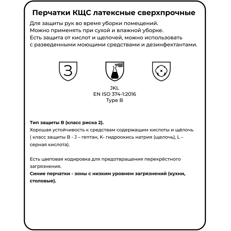 Перчатки латексные HQ Profiline арт.74733 синие р.S, ПС - фото 4