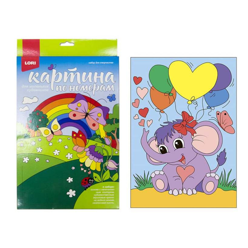 Картина по номерам  для малышей Забавный слоненок, Ркн-038 - фото 2