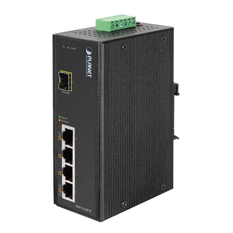 Коммутатор Planet IP30 4-Port/TP+ 1-Port Fiber(SFP) Industrial (ISW-514PTF) - фото 1