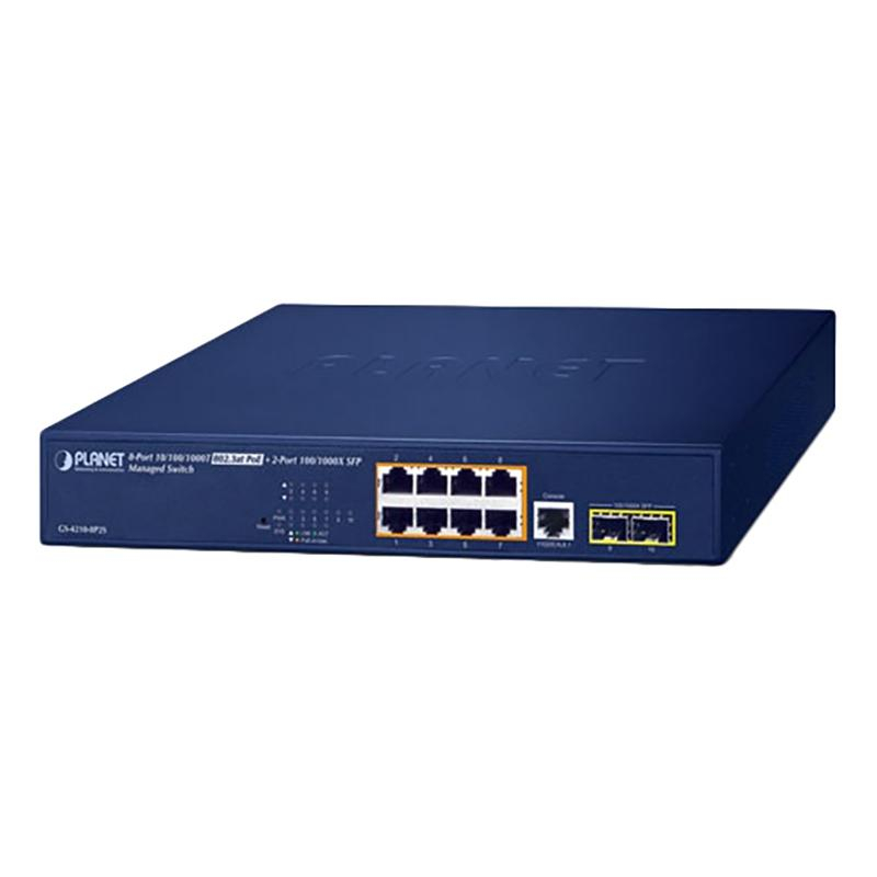 Коммутатор Planet IPv4/IPv6, 8-Port Managed 802.3at POE (GS-4210-8P2S) - фото 1