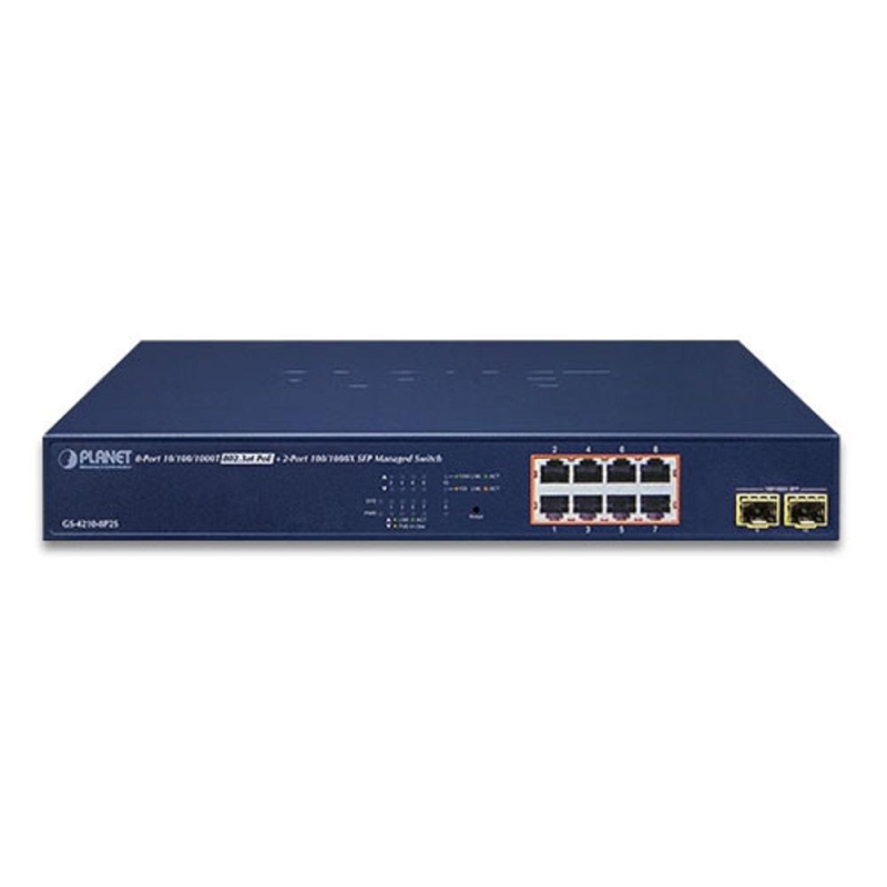 Коммутатор Planet IPv4/IPv6, 8-Port Managed 802.3at POE (GS-4210-8P2S) - фото 2