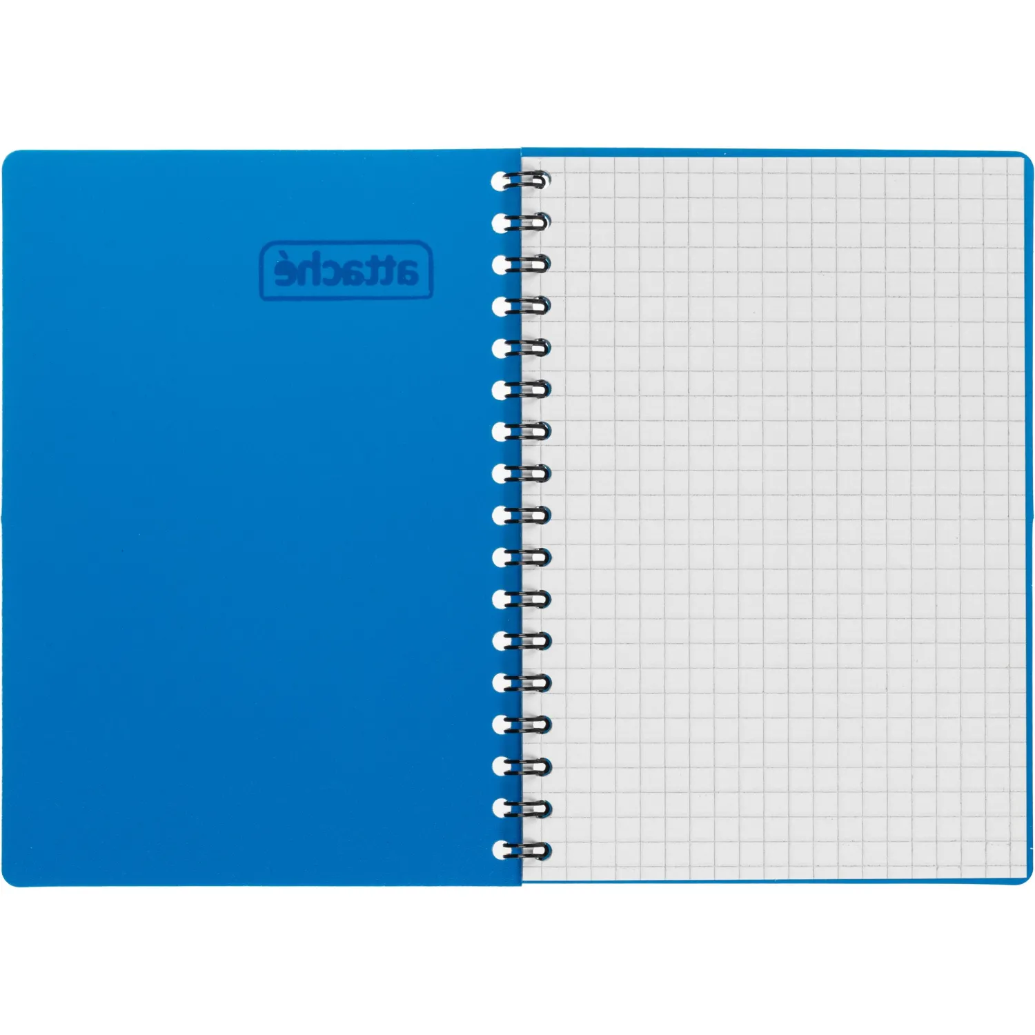 Блокнот А6,60л,гребень слева,обл.пластик,клетка, Attache Plastic, синий - фото 5