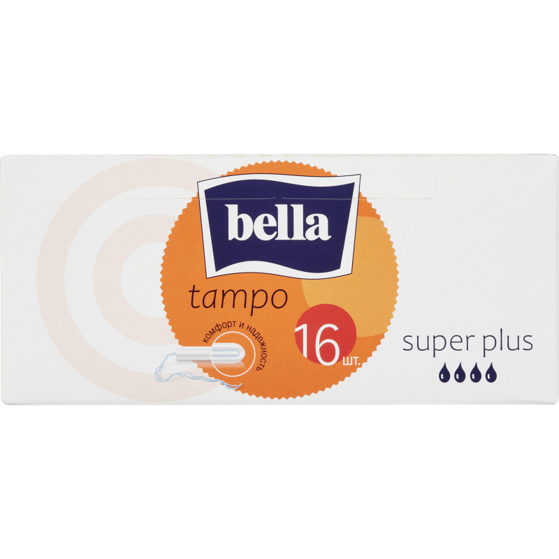 Тампоны Tampo Bella без аппликатора premium comfort Super Plus 16 шт/уп - фото 1
