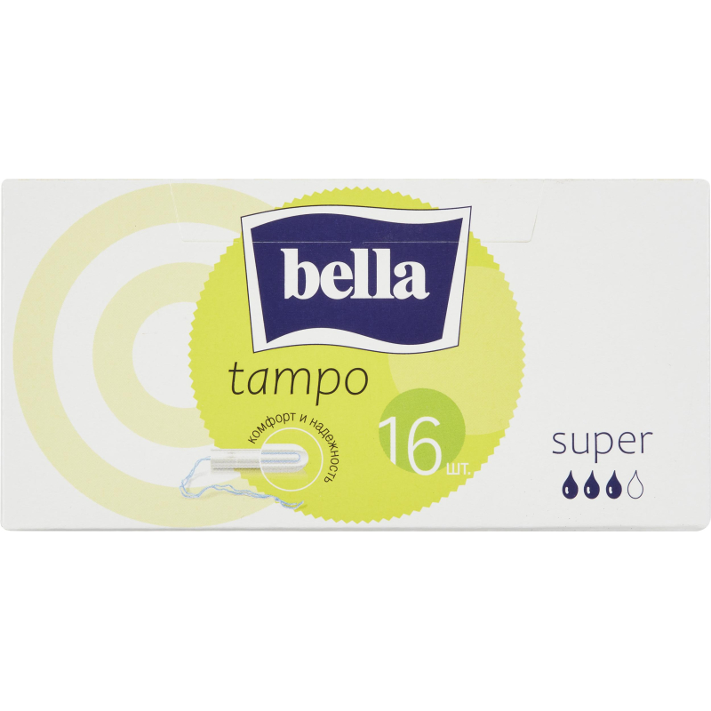 Тампоны Tampo Bella без аппликатора premium comfort Super16 шт/уп - фото 1