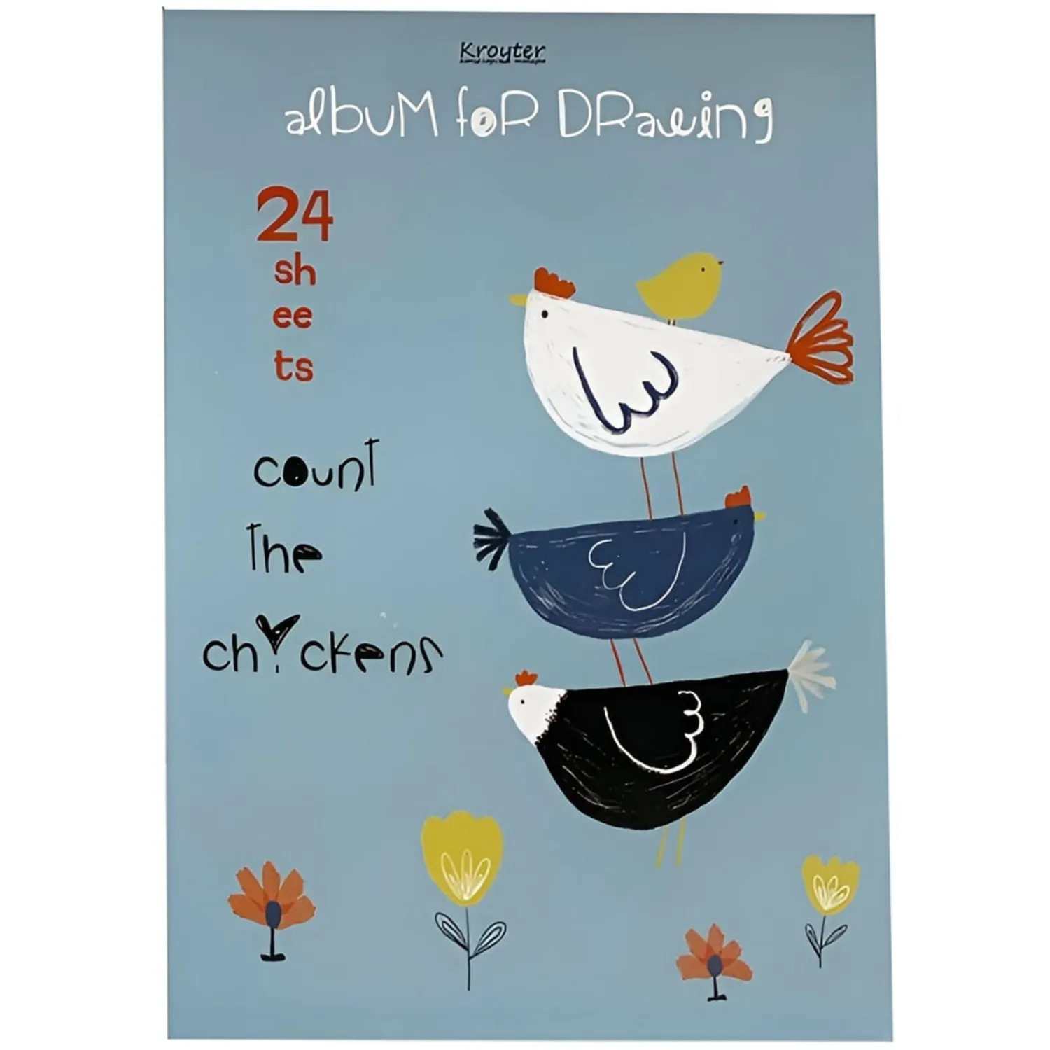 Альбом для рисования Kroyter А4 24л скл,бл.100г, Аnimals,диз.в асс.64607 - фото 4