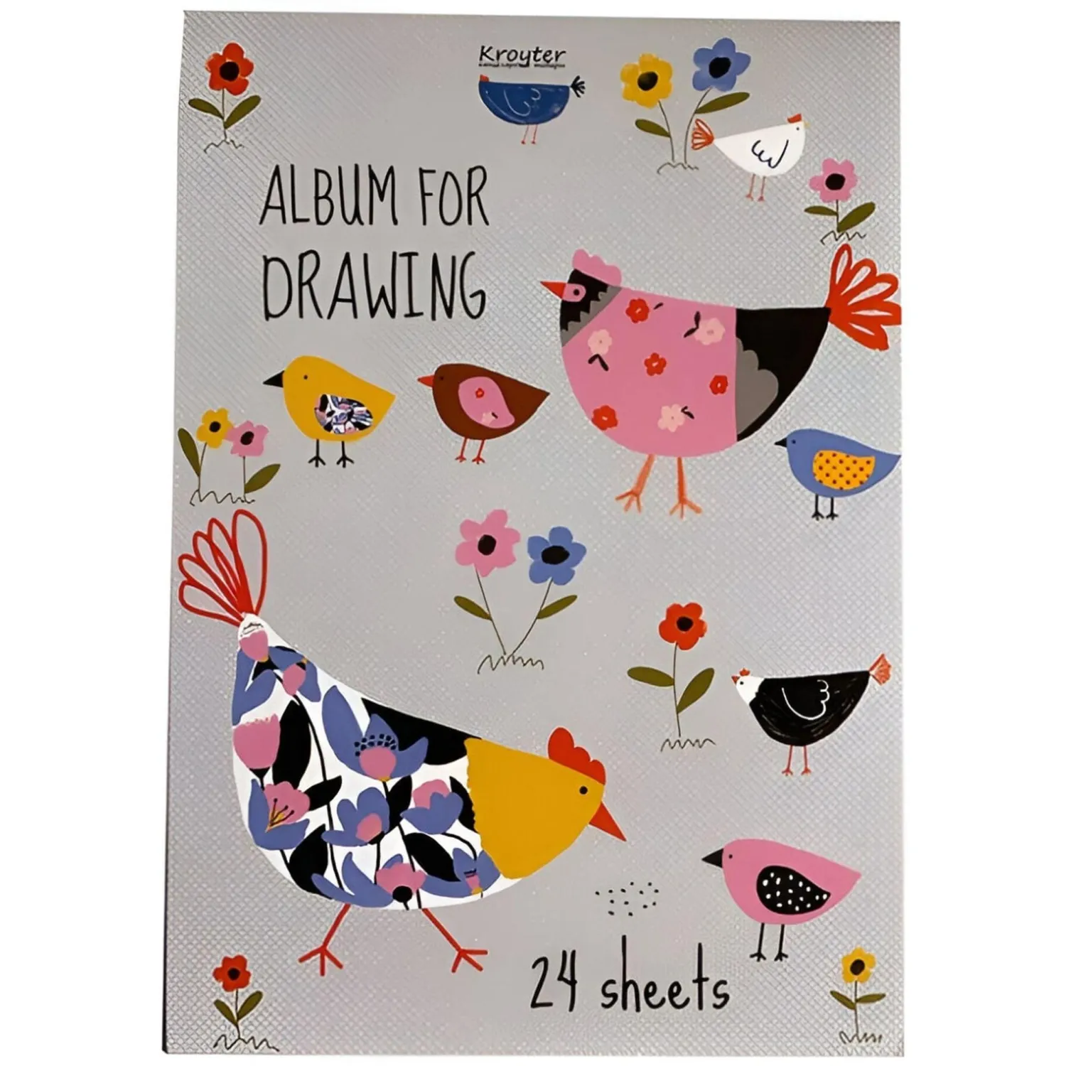 Альбом для рисования Kroyter А4 24л скл,бл.100г, Аnimals,диз.в асс.64607 - фото 5